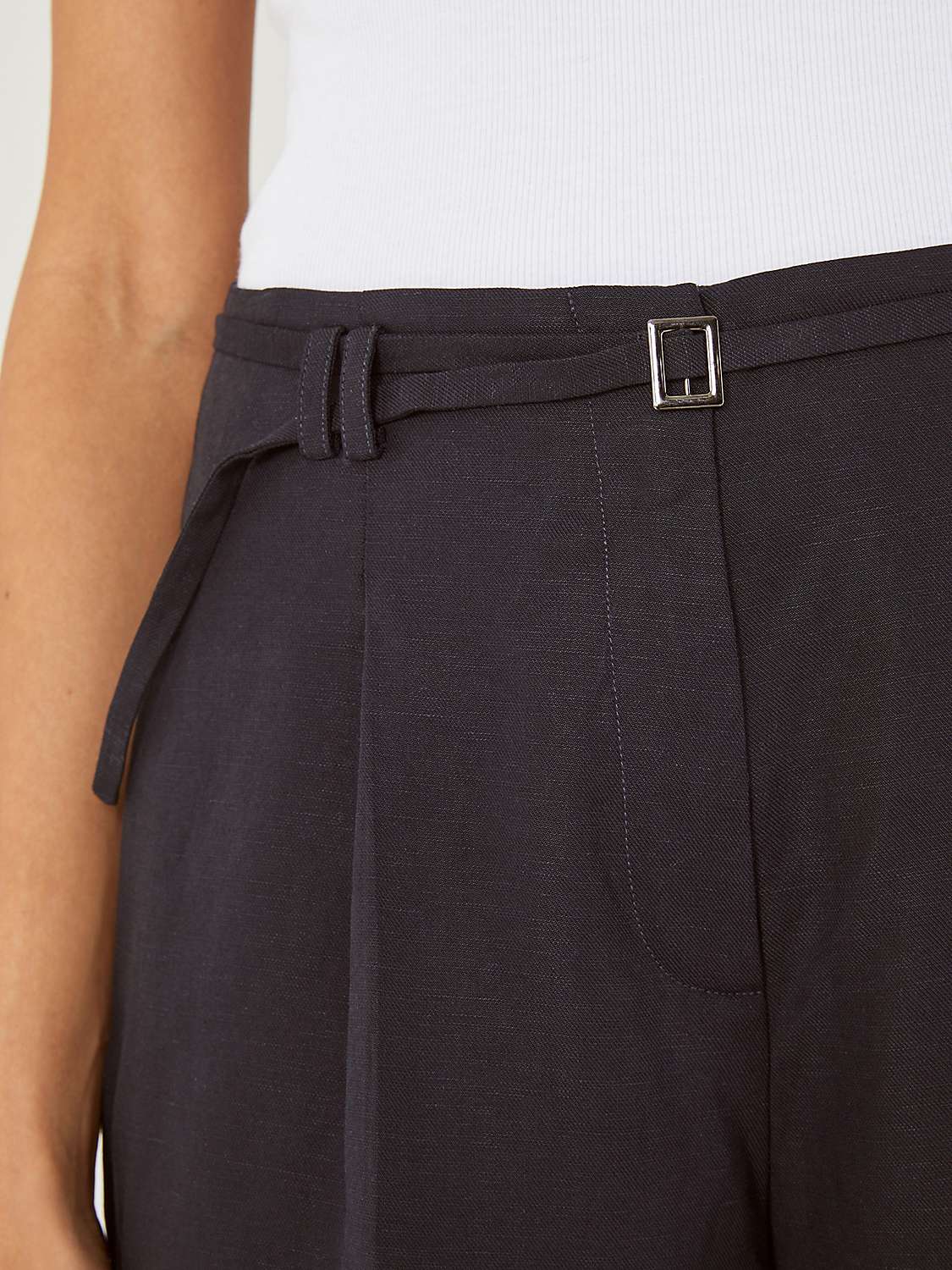 Buy HUSH Belted Tailored Shorts, Midnight Online at johnlewis.com
