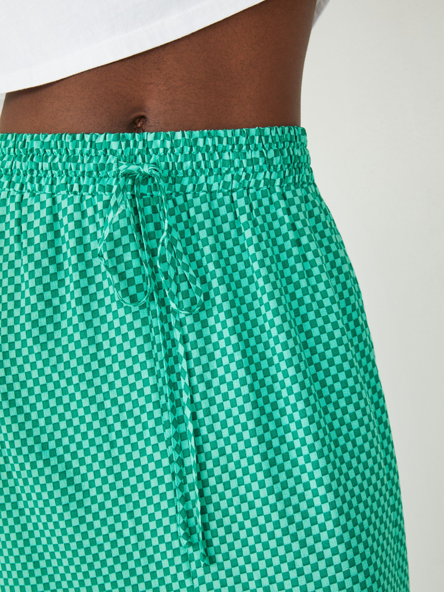 hush Saskia Split Midi Skirt, Green at John Lewis & Partners
