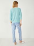 HUSH Roux Linen Blend Knitted Top, Sky Blue