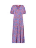 Ro&Zo Floral Seam Detail Midi Dress, Blue/Multi