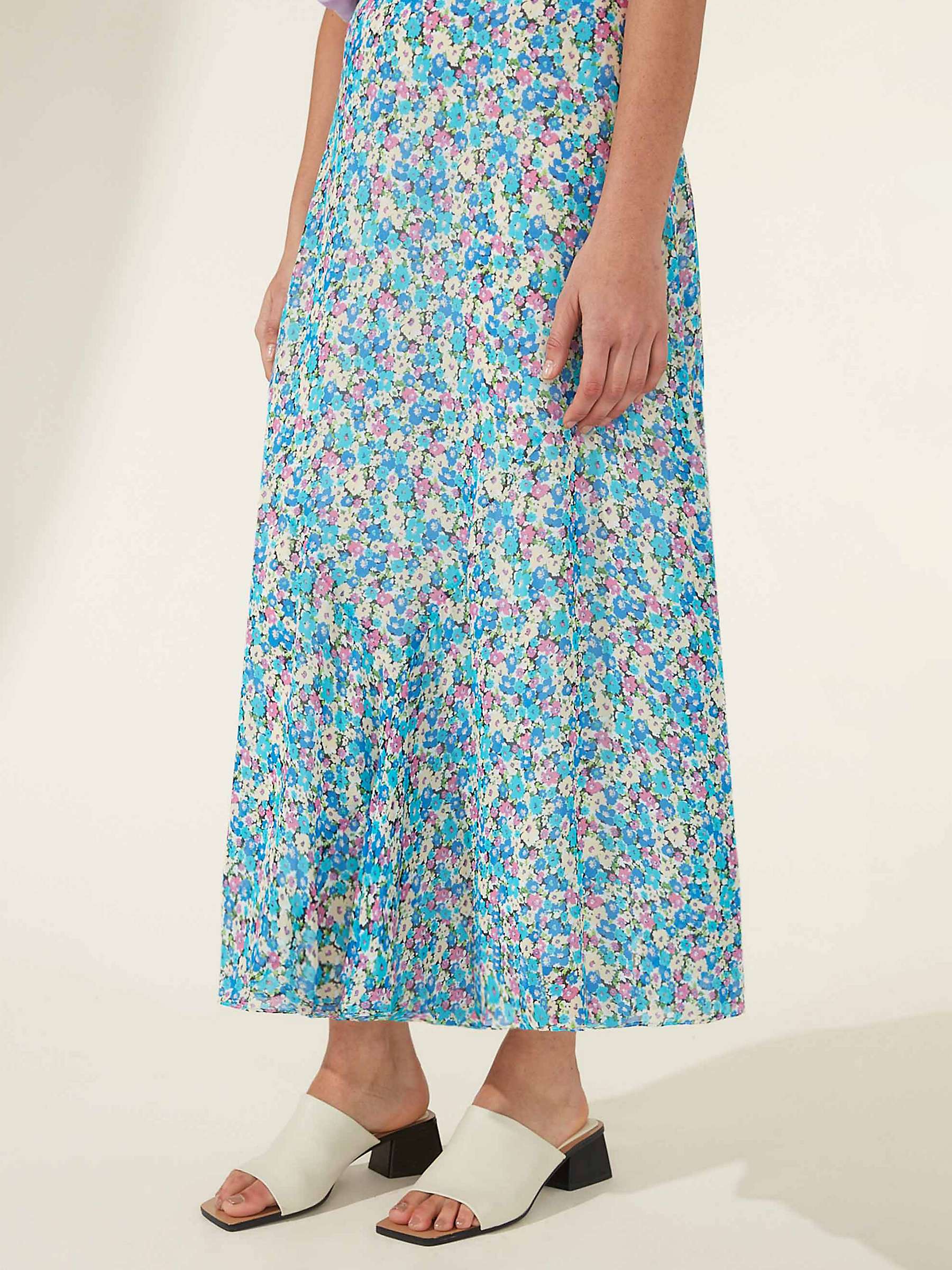 Buy Ro&Zo Ditsy Print Skirt, Blue/Multi Online at johnlewis.com