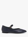 John Lewis Harper Leather Pointed Toe Ballerina Pumps, Navy