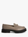 John Lewis Glowing Leather Chunky Platform Loafers, Mid Grey