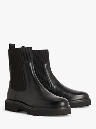 John Lewis ANYDAY Purcie Leather Soft Elastic Chelsea Boots, Black