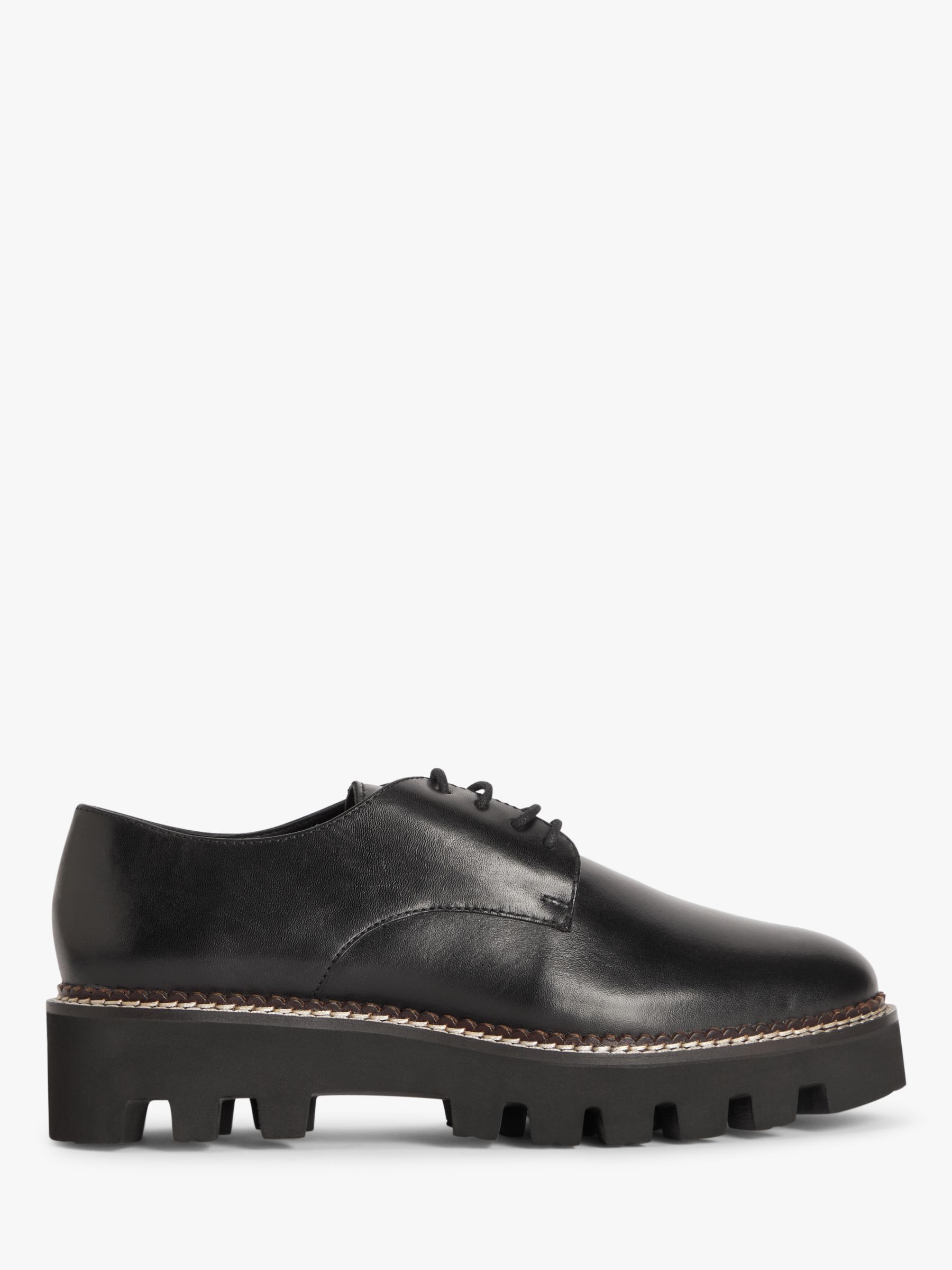 John Lewis ANYDAY Feigh Leather Loafers, Black at John Lewis & Partners