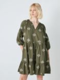 AND/OR Lydia Embroidered Tiered Dress, Khaki