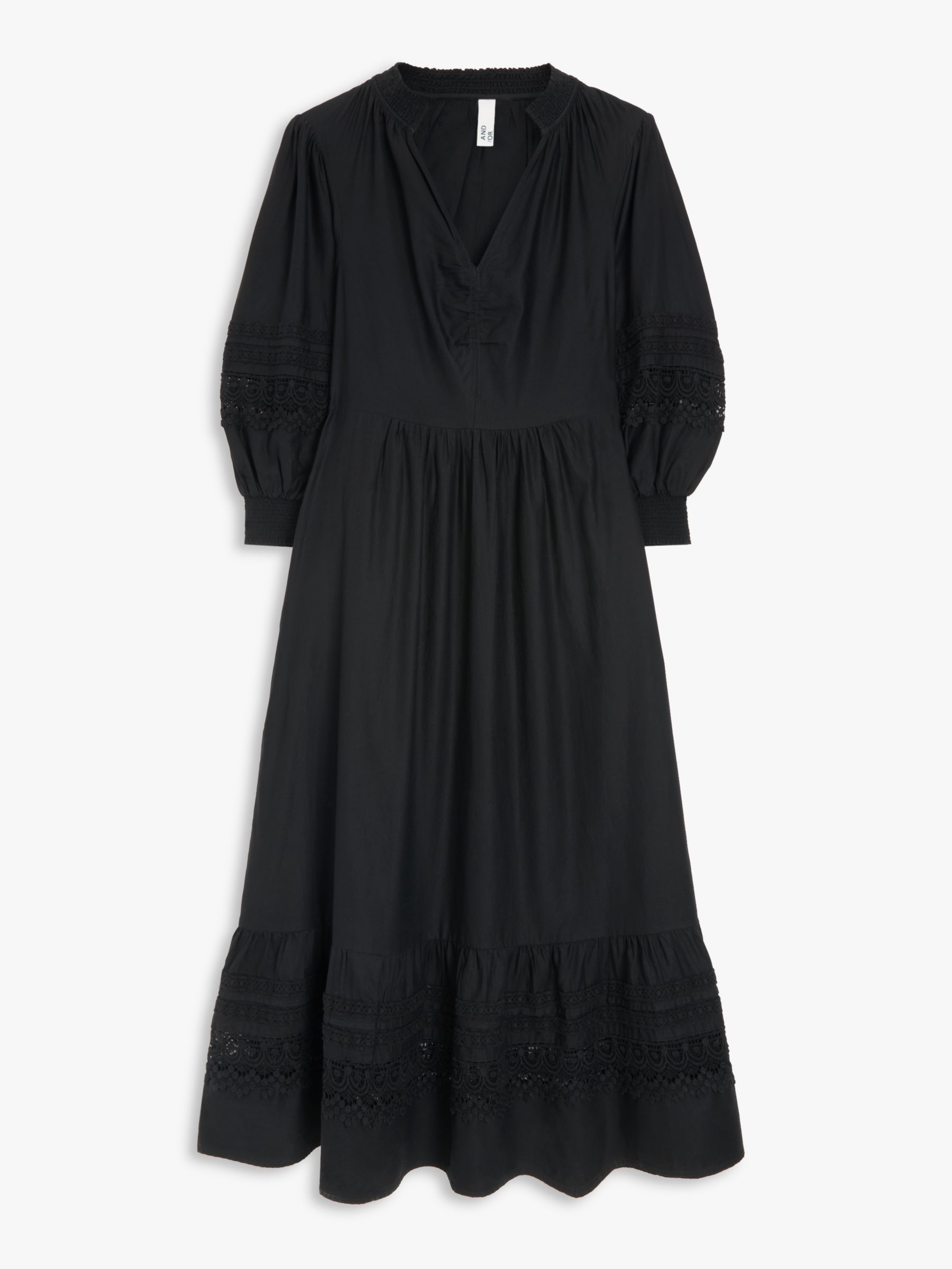 AND/OR Juliene Lace Dress, Black at John Lewis & Partners