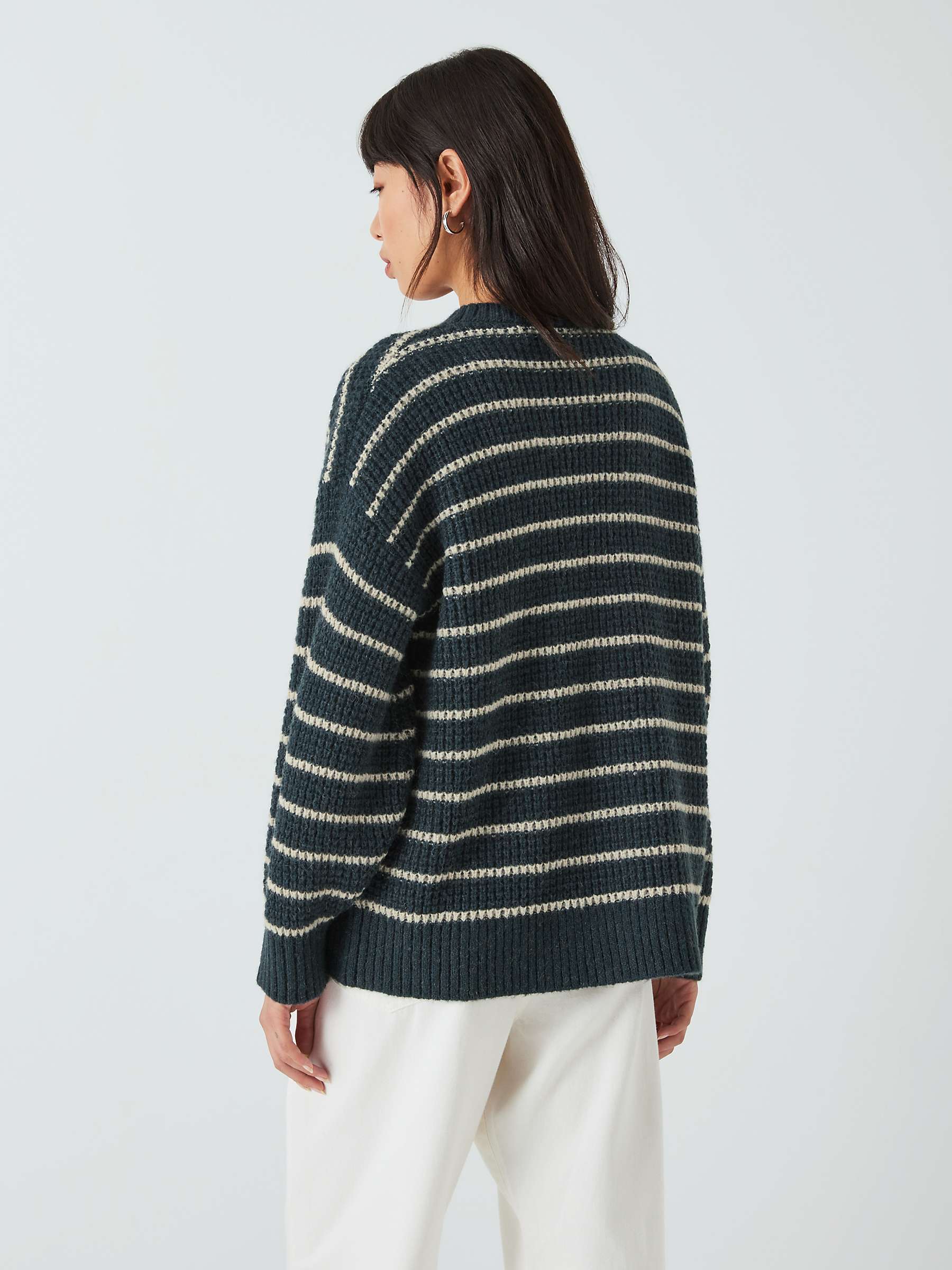 AND/OR Iris Oversized Stripe Jumper, Navy at John Lewis & Partners