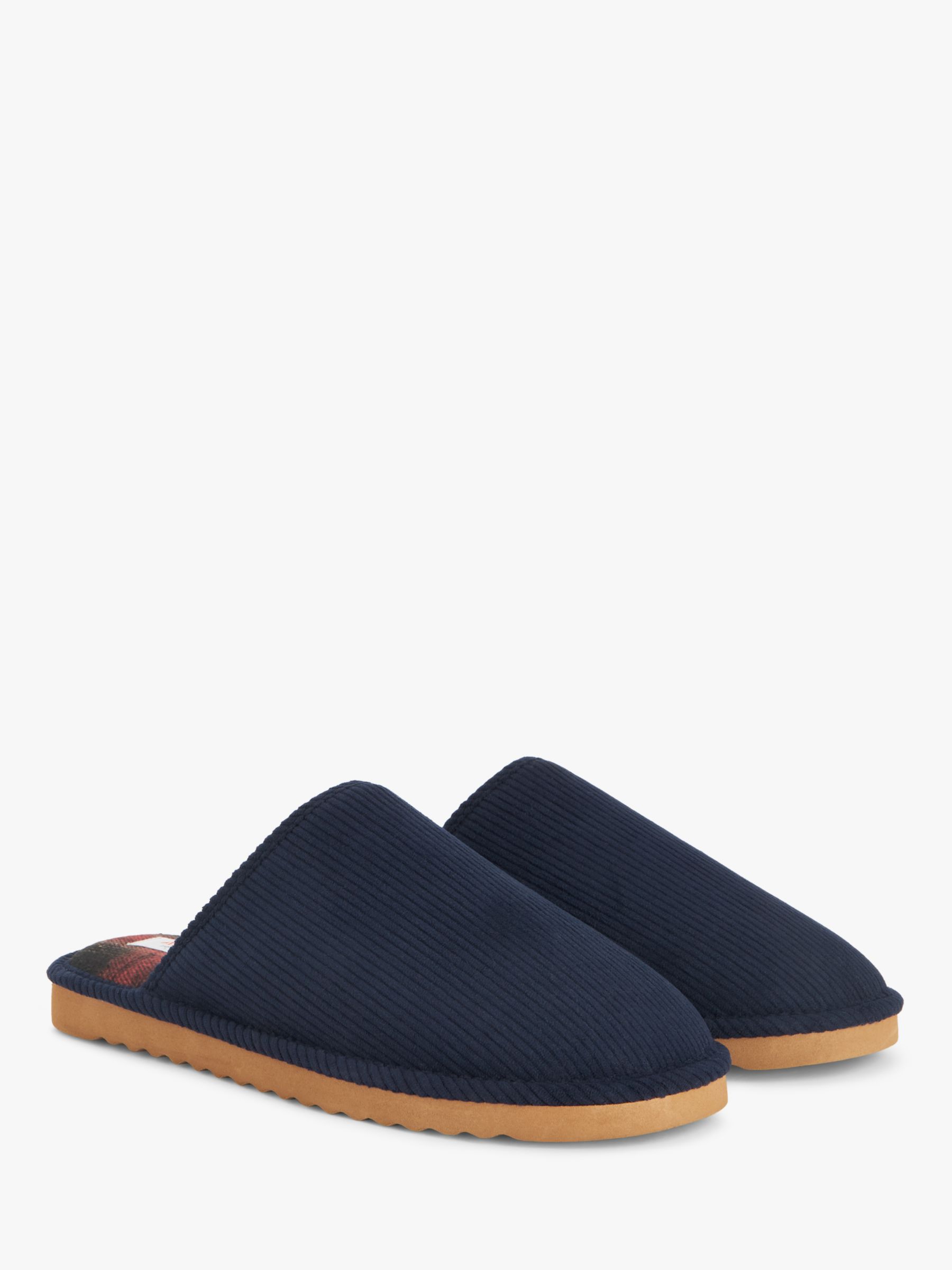 John Lewis ANYDAY Cord Wedge Mule Slippers, Navy at John Lewis & Partners