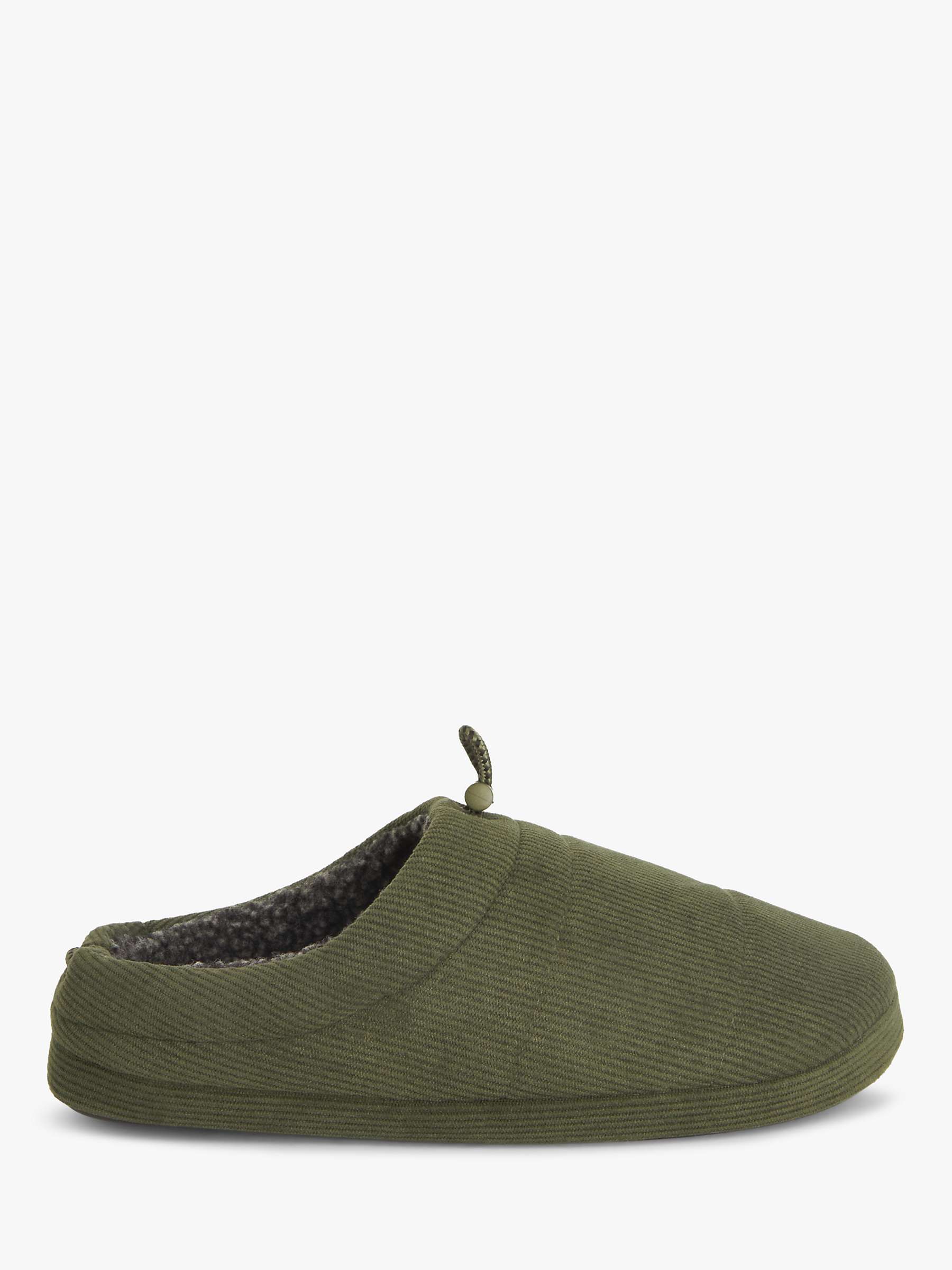 John Lewis ANYDAY Cord Mule Slippers, Green at John Lewis & Partners