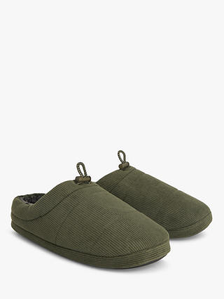 John Lewis ANYDAY Cord Mule Slippers, Green