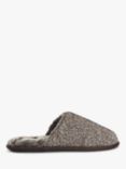 John Lewis Faux Fur Striped Mule Slippers, Mid Grey