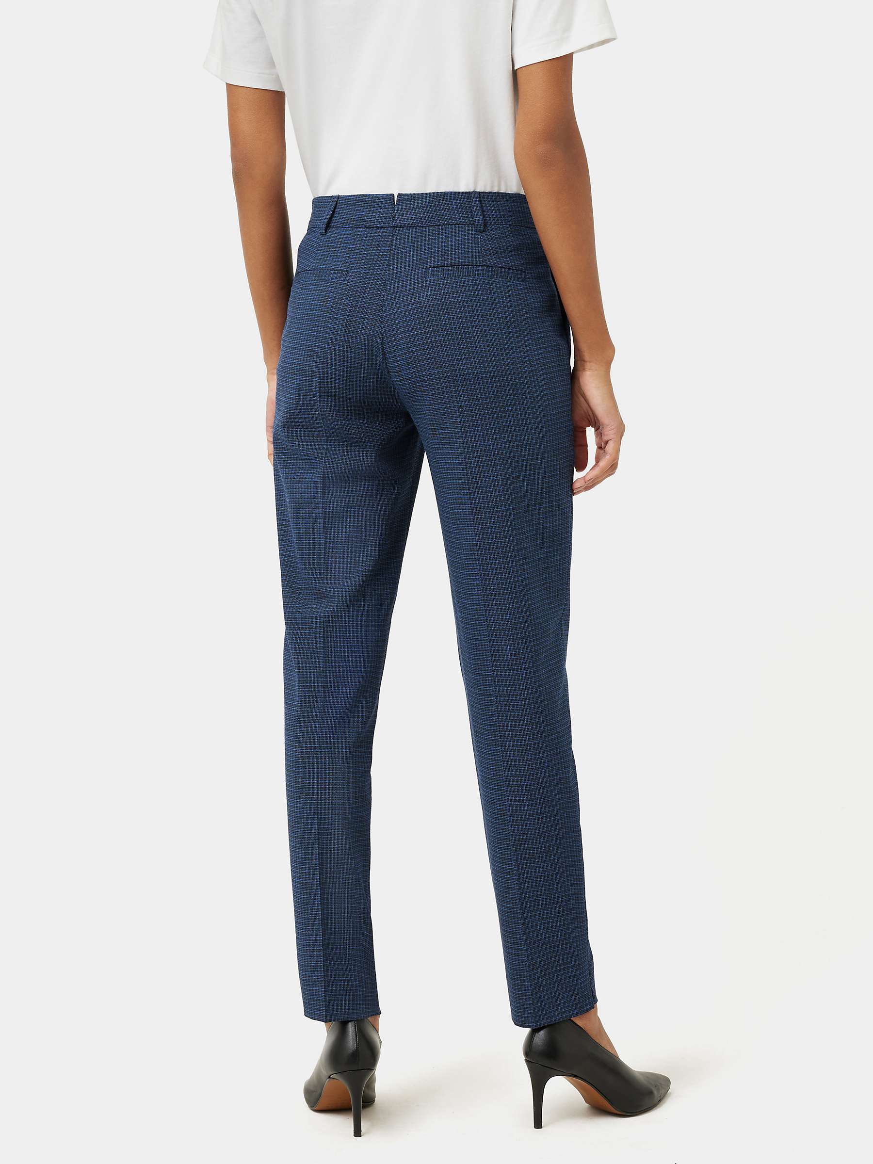 Buy Jigsaw Palmer Gingham Check Trousers, Navy Online at johnlewis.com
