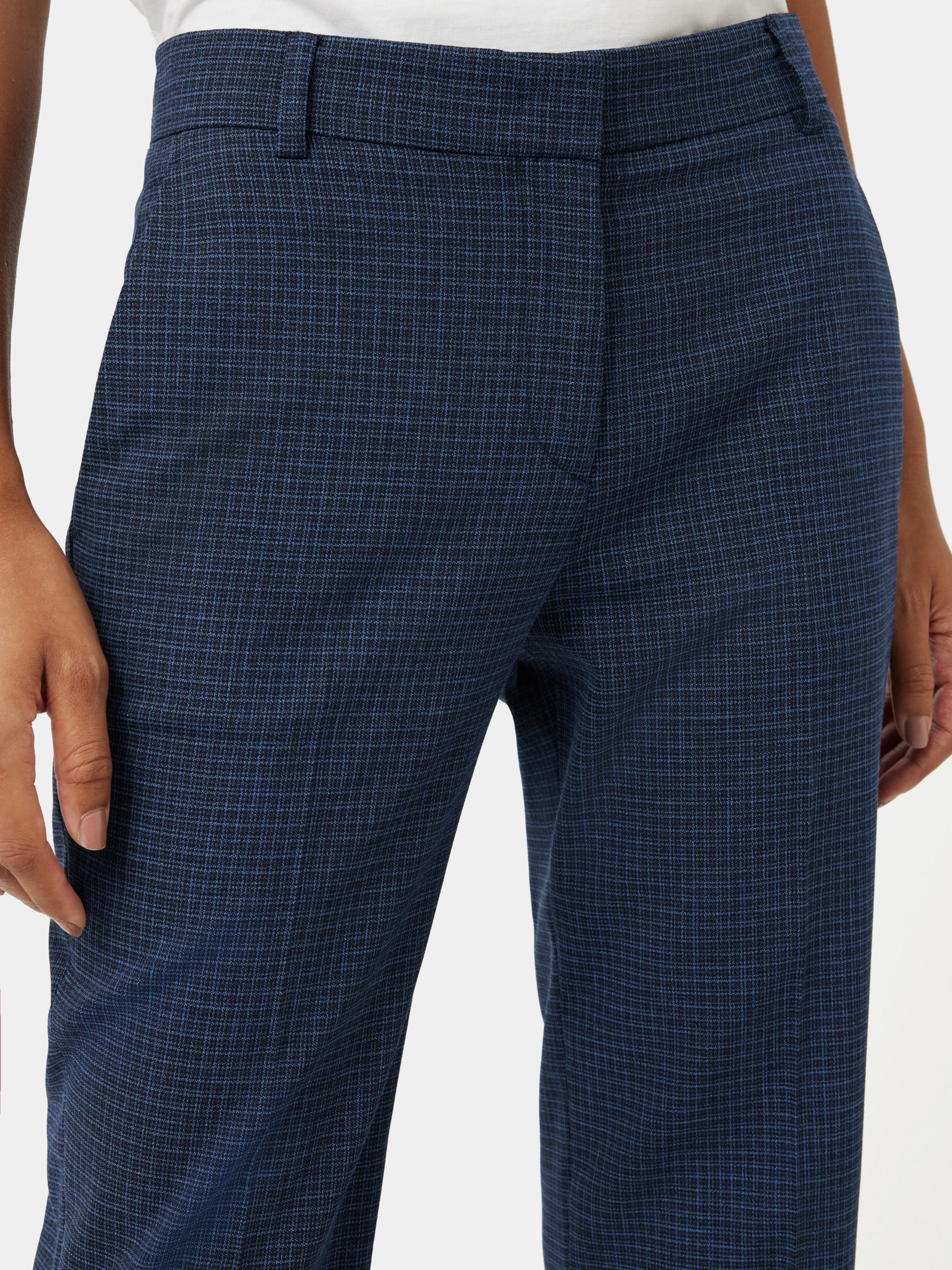 Jigsaw Palmer Gingham Check Trousers, Navy, 8