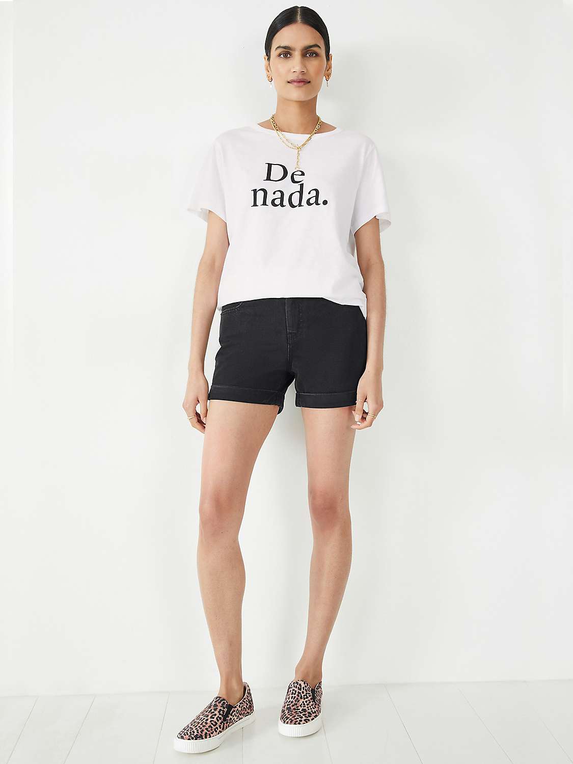 Buy HUSH Cara Denim Shorts, Washed Black Online at johnlewis.com