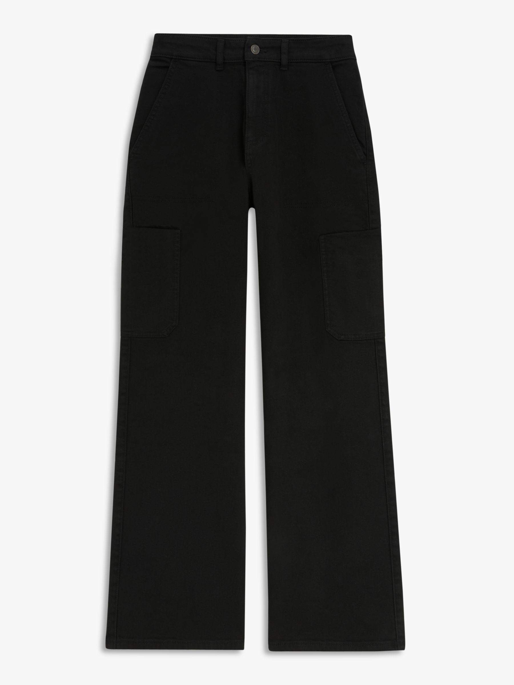 Buy John Lewis ANYDAY Wide Leg Cargo Trousers, Black Online at johnlewis.com