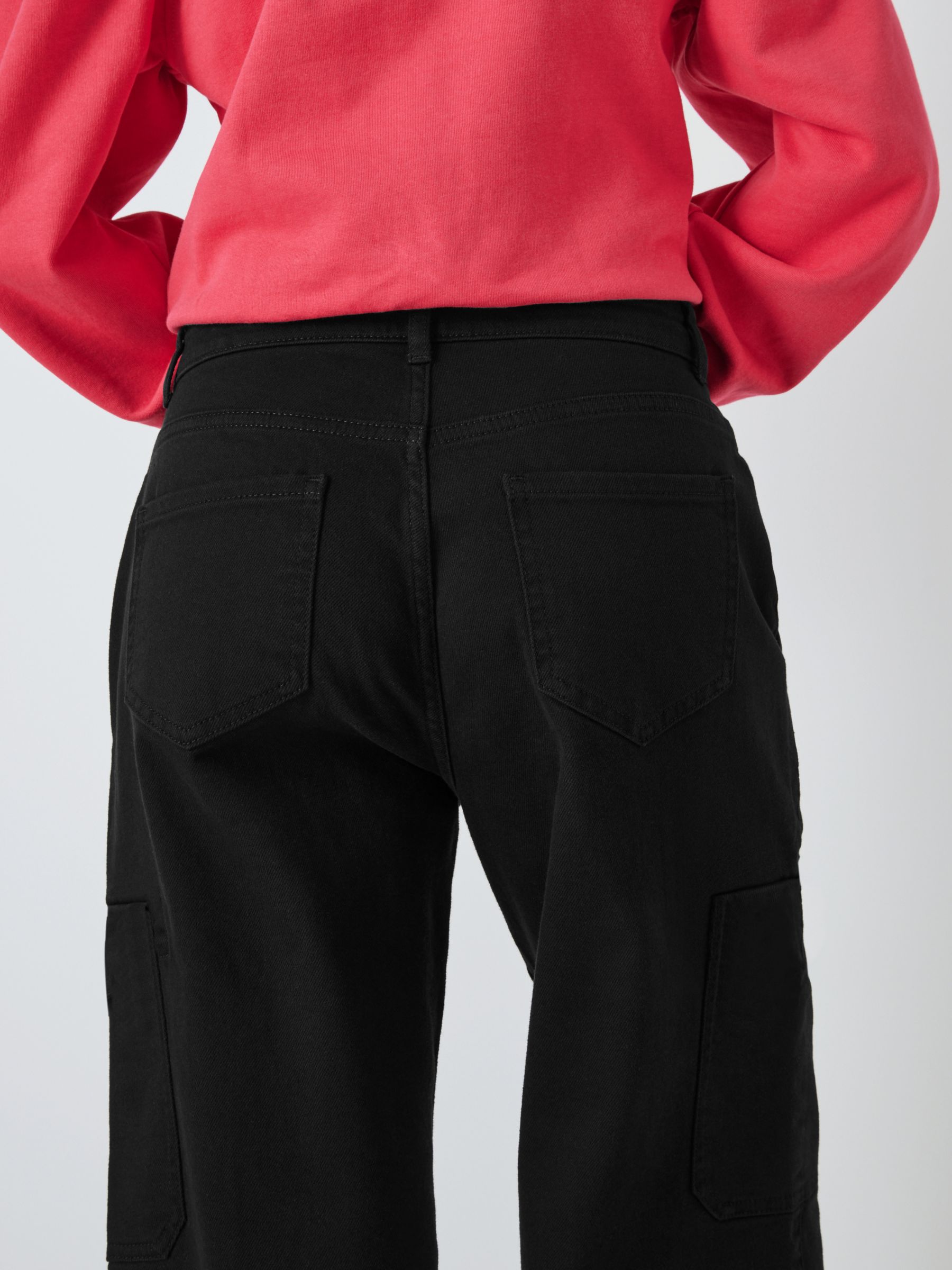 Buy John Lewis ANYDAY Wide Leg Cargo Trousers, Black Online at johnlewis.com