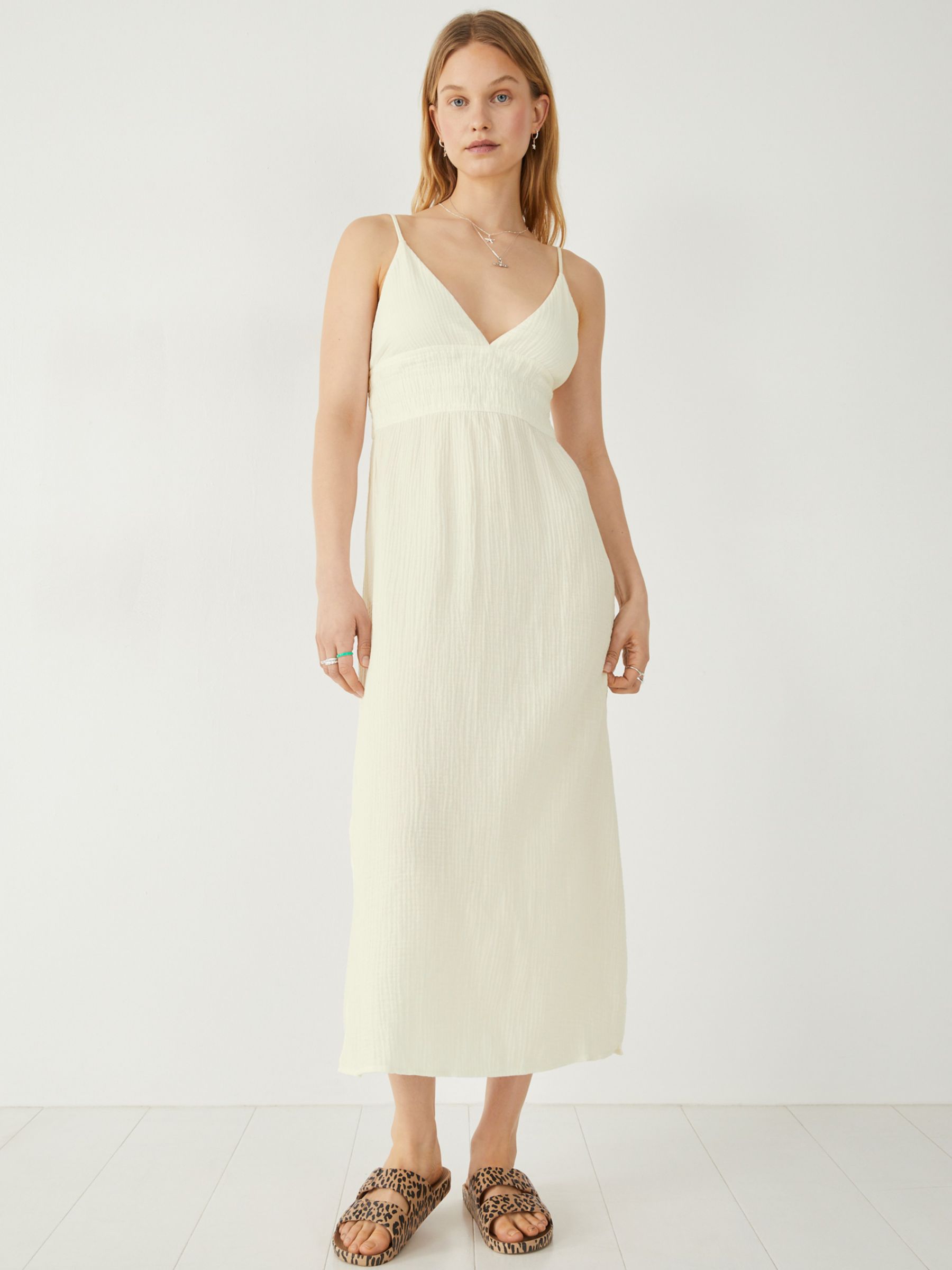 HUSH Mandy Midi Beach Dress, White, 4
