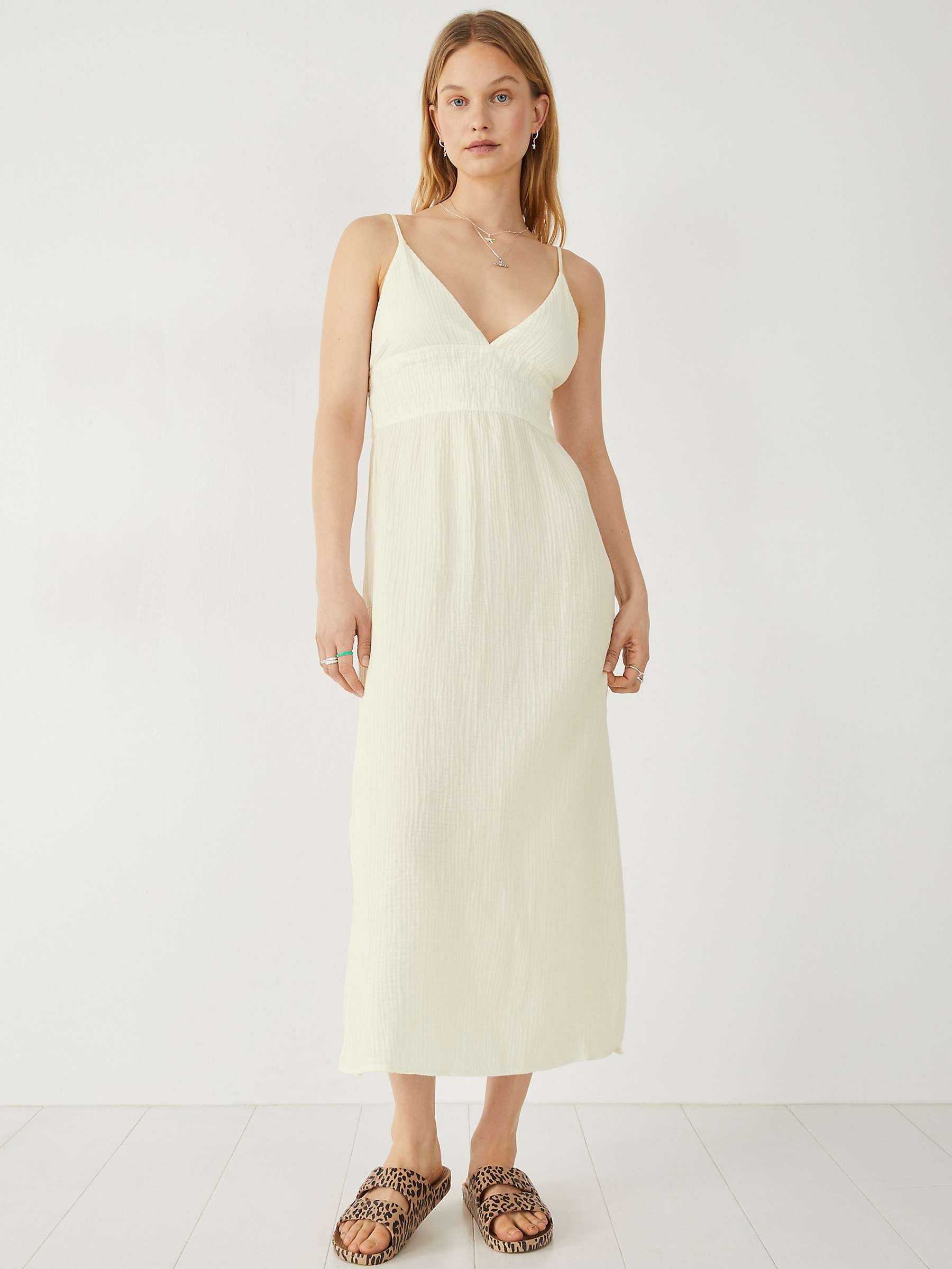 Buy HUSH Mandy Midi Beach Dress, White Online at johnlewis.com