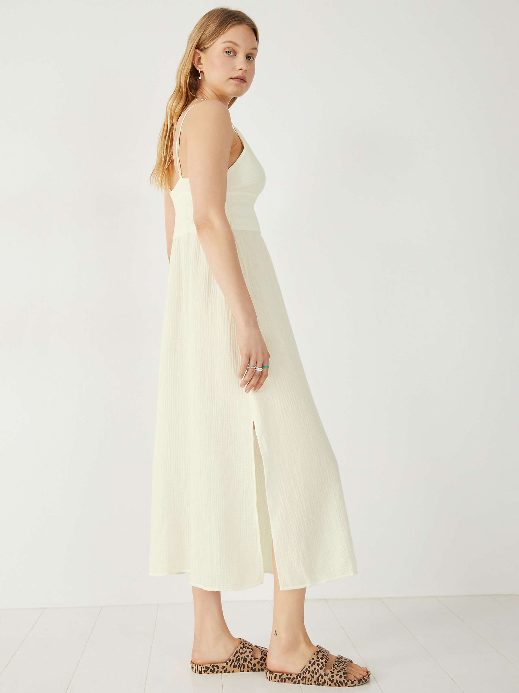 Buy HUSH Mandy Midi Beach Dress, White Online at johnlewis.com