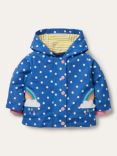 Mini Boden Baby 3-in-1 Rainbow Print Jacket, Venice Blue Spot