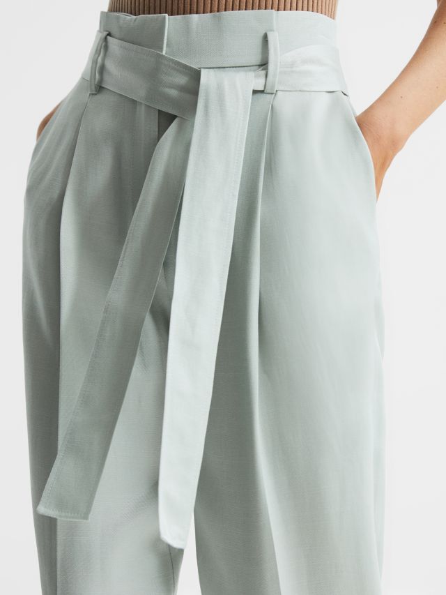 Reiss Mylie Tapered Trousers, Mint, 4