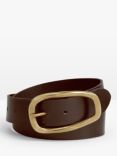 HUSH Astrid Leather Buckle Belt, Dark Brown