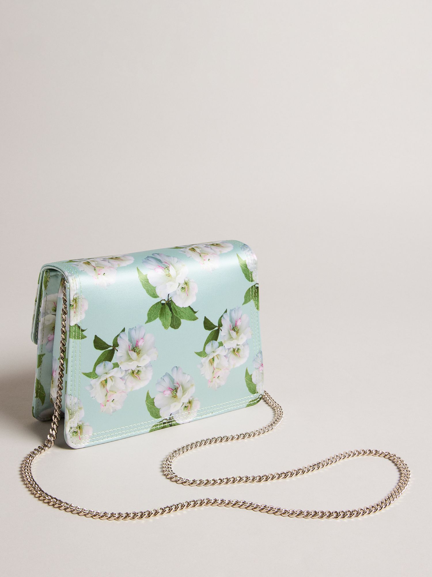 Ted Baker Jenia Floral Chain Strap Shoulder Bag, Dark Blue/Multi, One Size