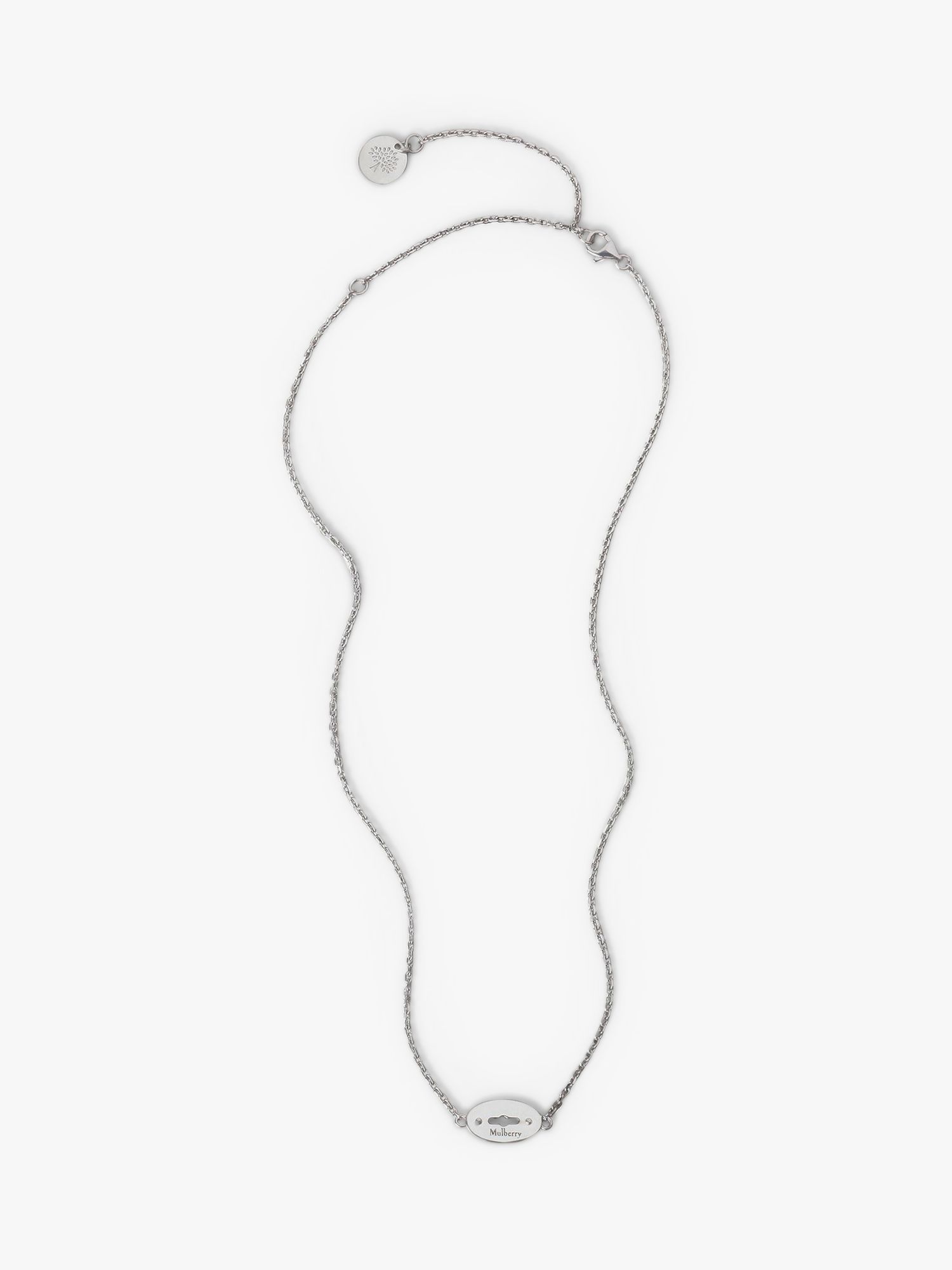 Mulberry Bayswater Necklace, Silver at John Lewis & Partners
