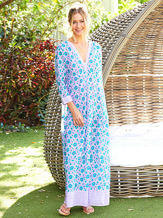 Aspiga Mykonos Cotton Maxi Dress, Blue/Lilac