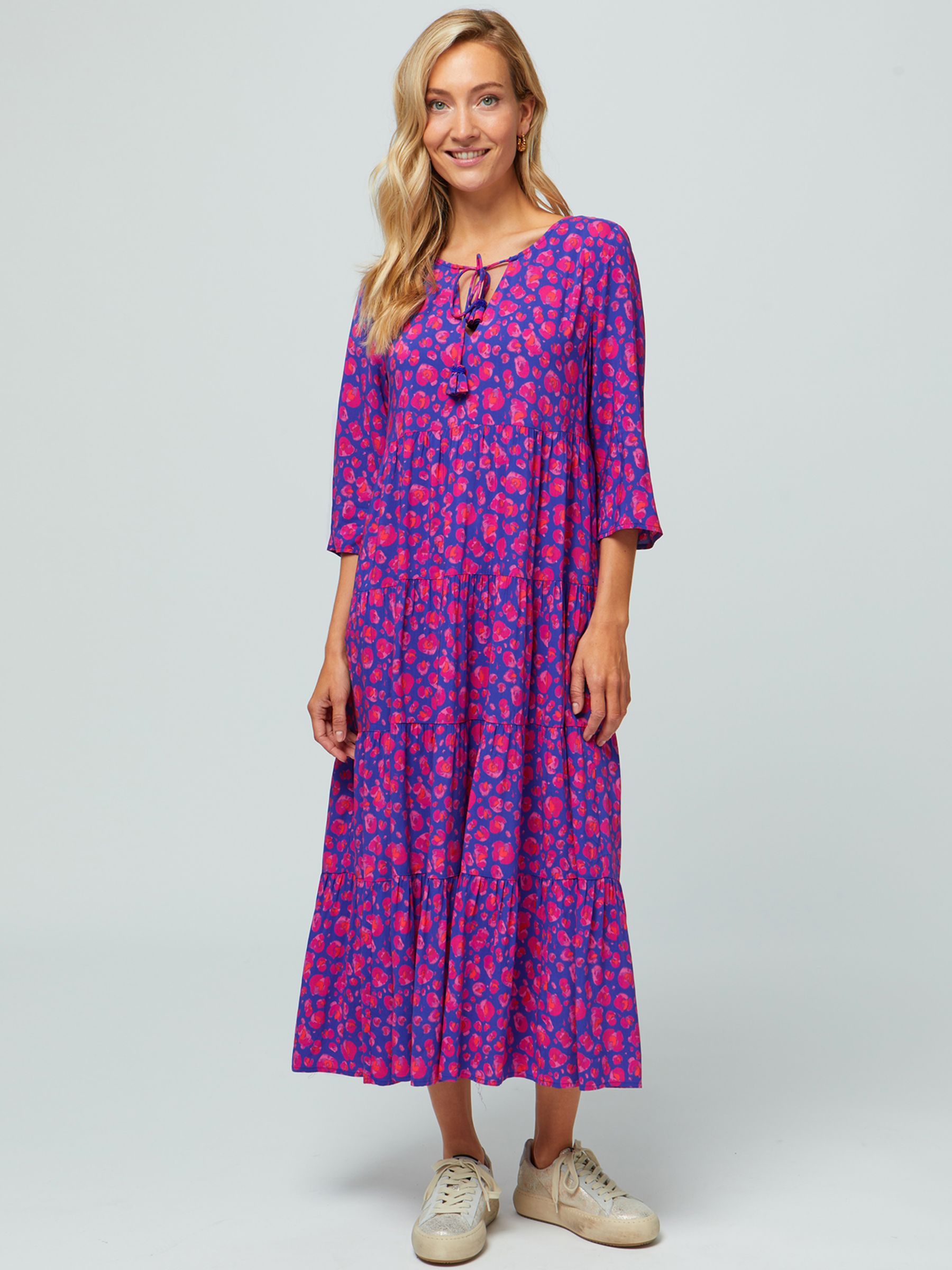 Aspiga Emma Light Weight Dress, Cheetah Blue/Pink at John Lewis & Partners