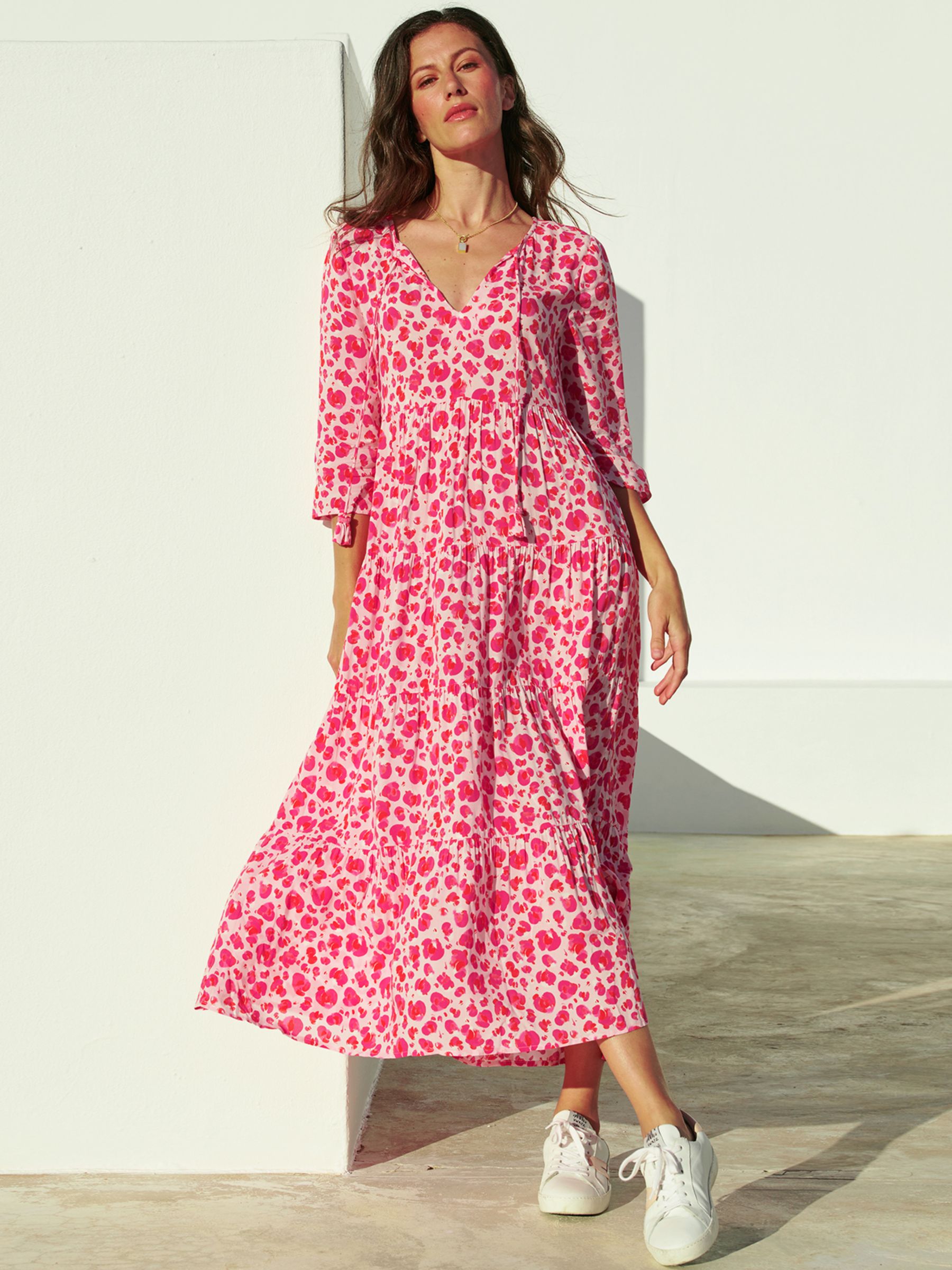 Aspiga Emma Light Weight Dress, Cheetah Pink at John Lewis & Partners