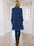Aspiga Kaitlyn Waterlily Print Mini Dress, Blue/Multi