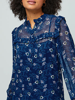 Aspiga Kaitlyn Waterlily Print Mini Dress, Blue/Multi