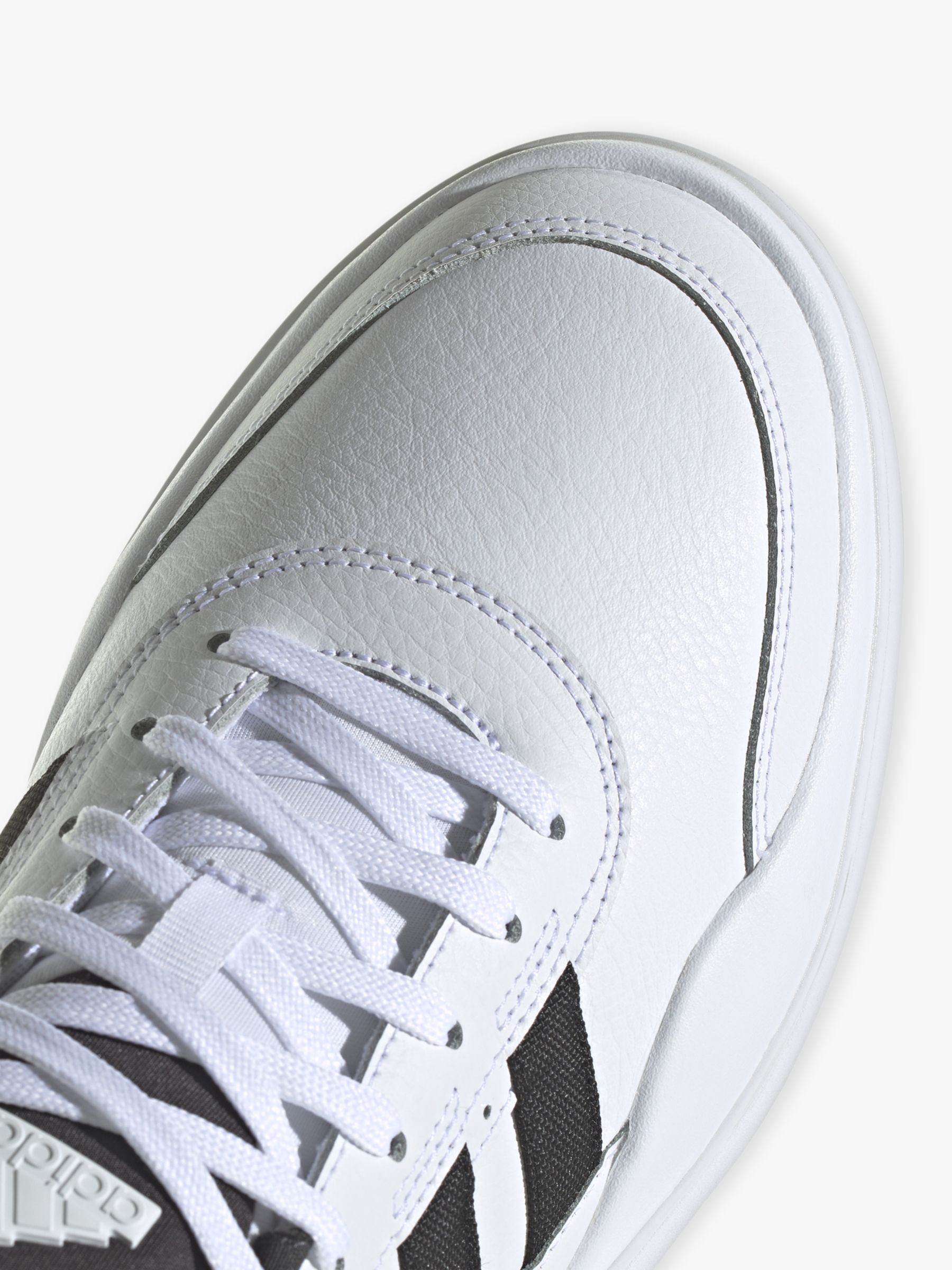 adidas Osade Leather Trainers, White/Black at Lewis & Partners