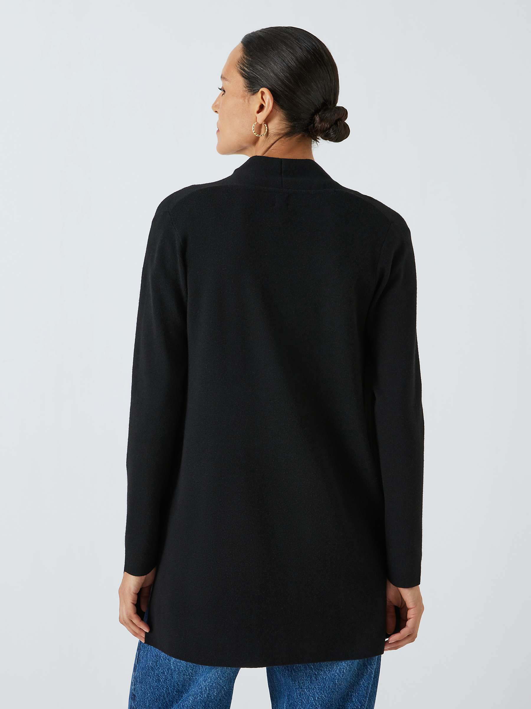 John Lewis Edge Longline Cardigan, Black at John Lewis & Partners