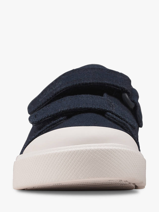 Clarks Kids' City Bright Riptape Trainers, Navy Canvas
