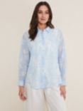 Phase Eight Cotton Kaya Shirt, Blue/White