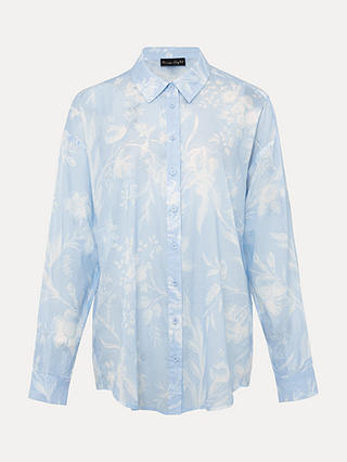 Phase Eight Cotton Kaya Shirt, Blue/White