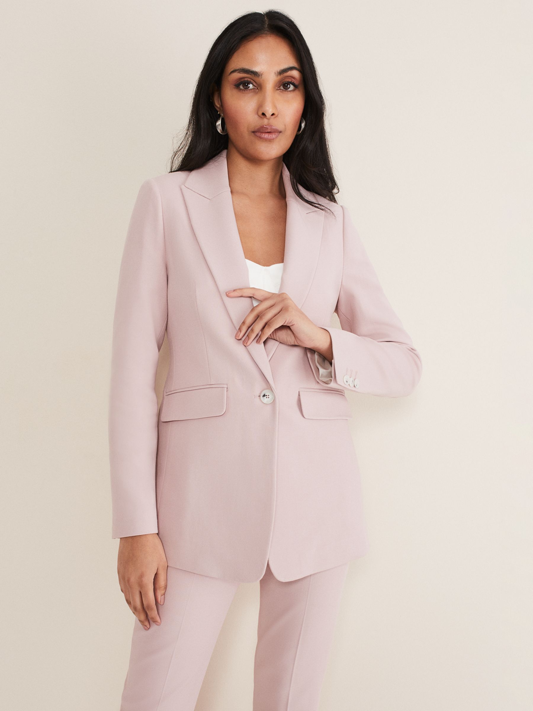 Phase Eight Petite Eira Fitted Blazer, Soft Pink, 6