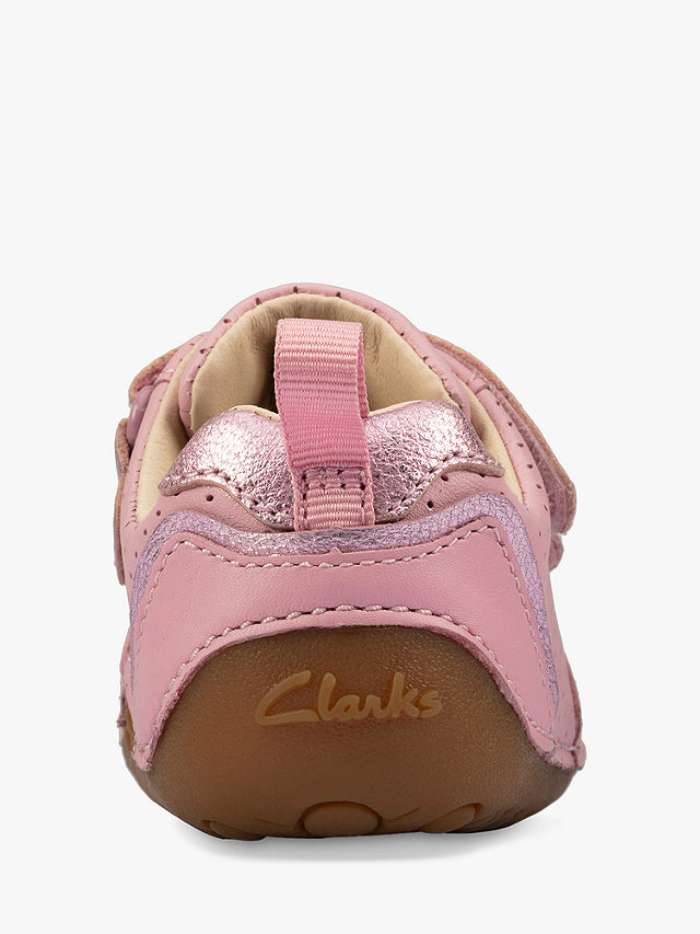 Clarks Kids' Tiny Sky Leather Pre-Walker Trainers, Light Pink, 2F Jnr