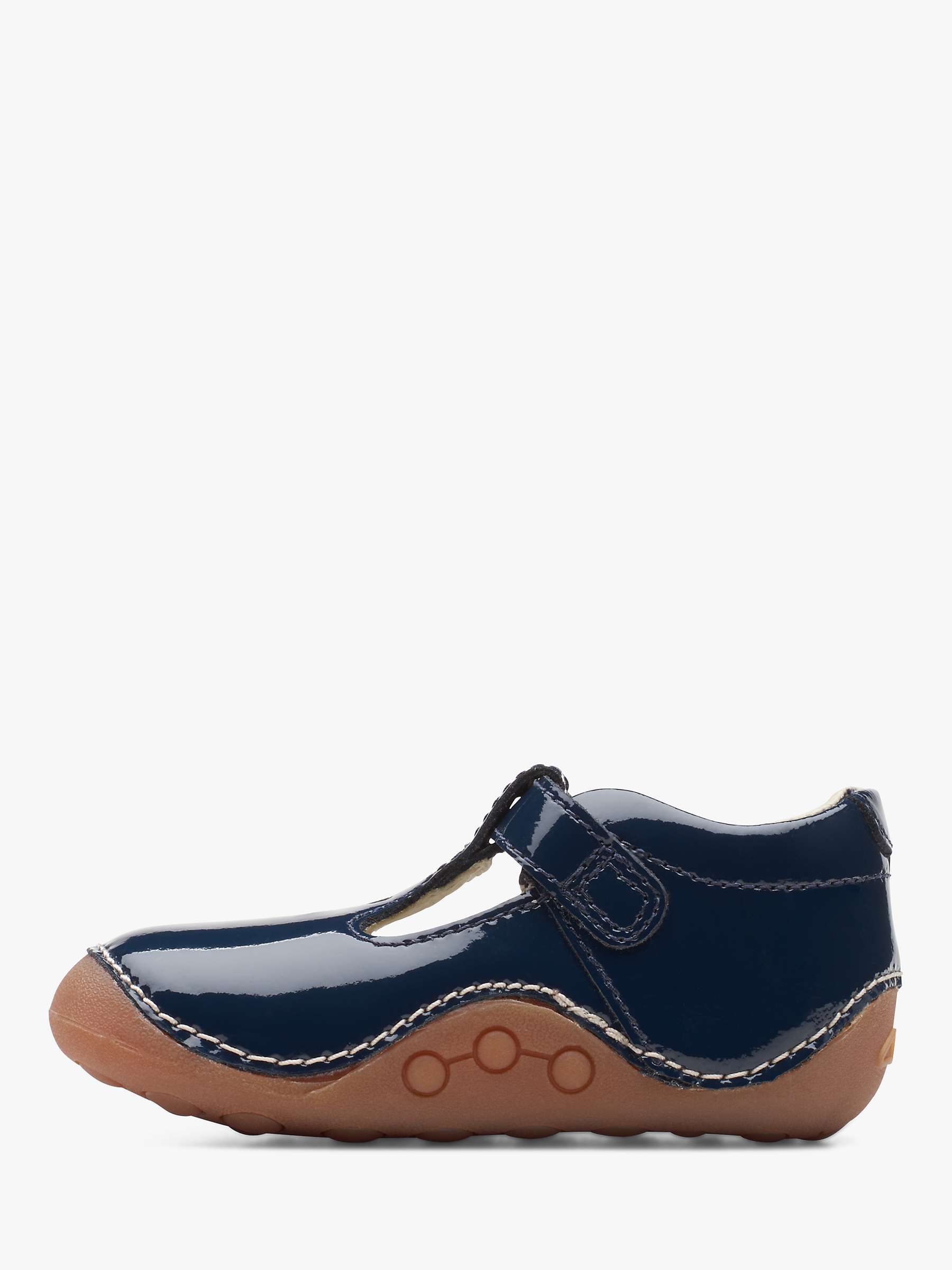 Buy Clarks Baby Tiny Beat Leather Pre-Walker Shoes, Navy Online at johnlewis.com