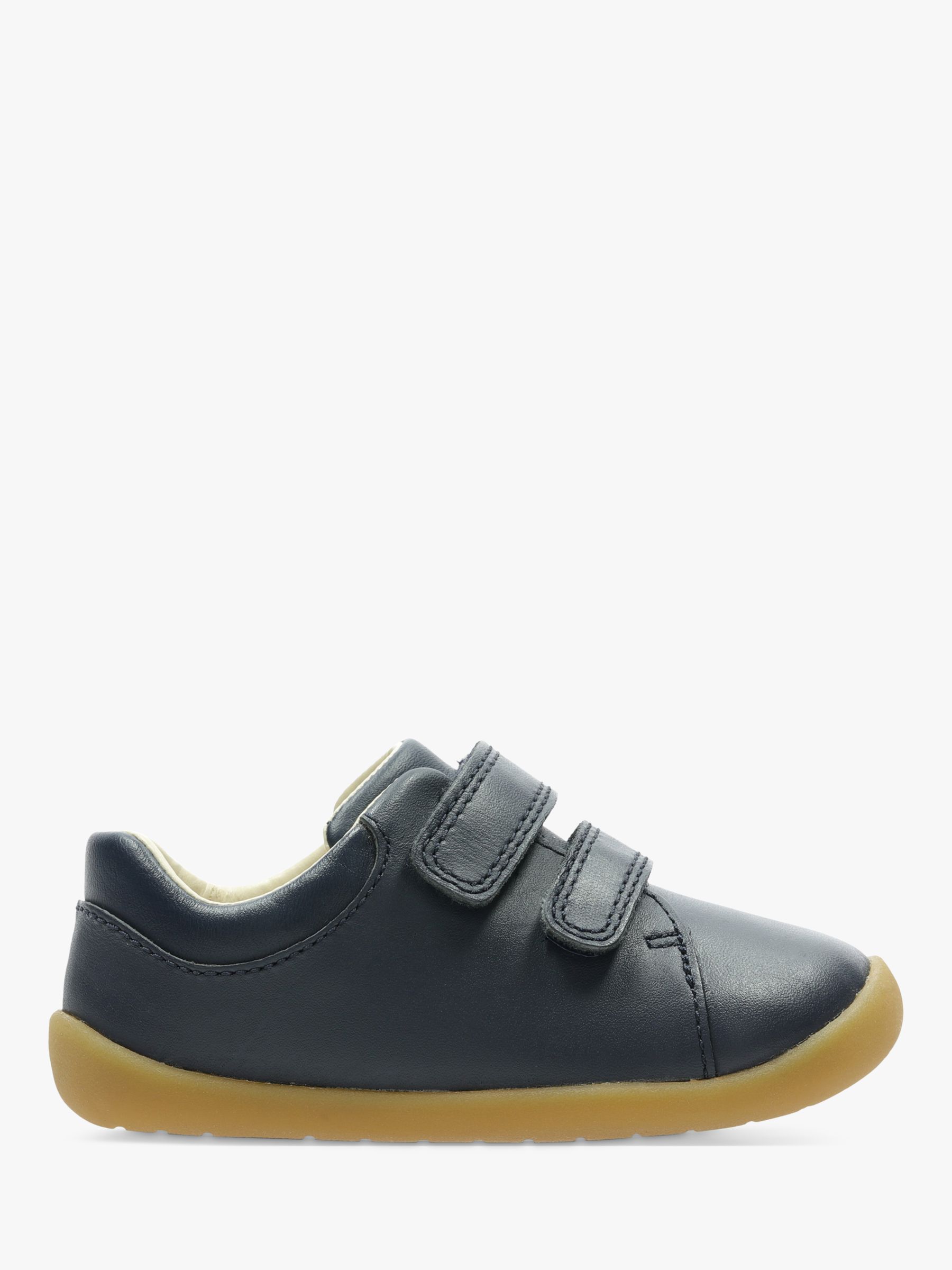 Limited Victor Atticus Clarks Kids' Roamer Craft Leather Riptape Shoes, Navy at John Lewis &  Partners