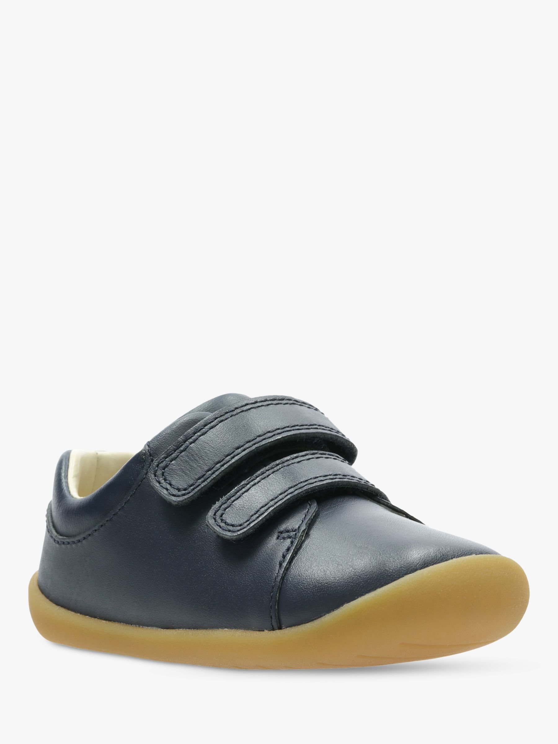 Buy Clarks Kids' Roamer Craft Leather Riptape Shoes, Navy Online at johnlewis.com