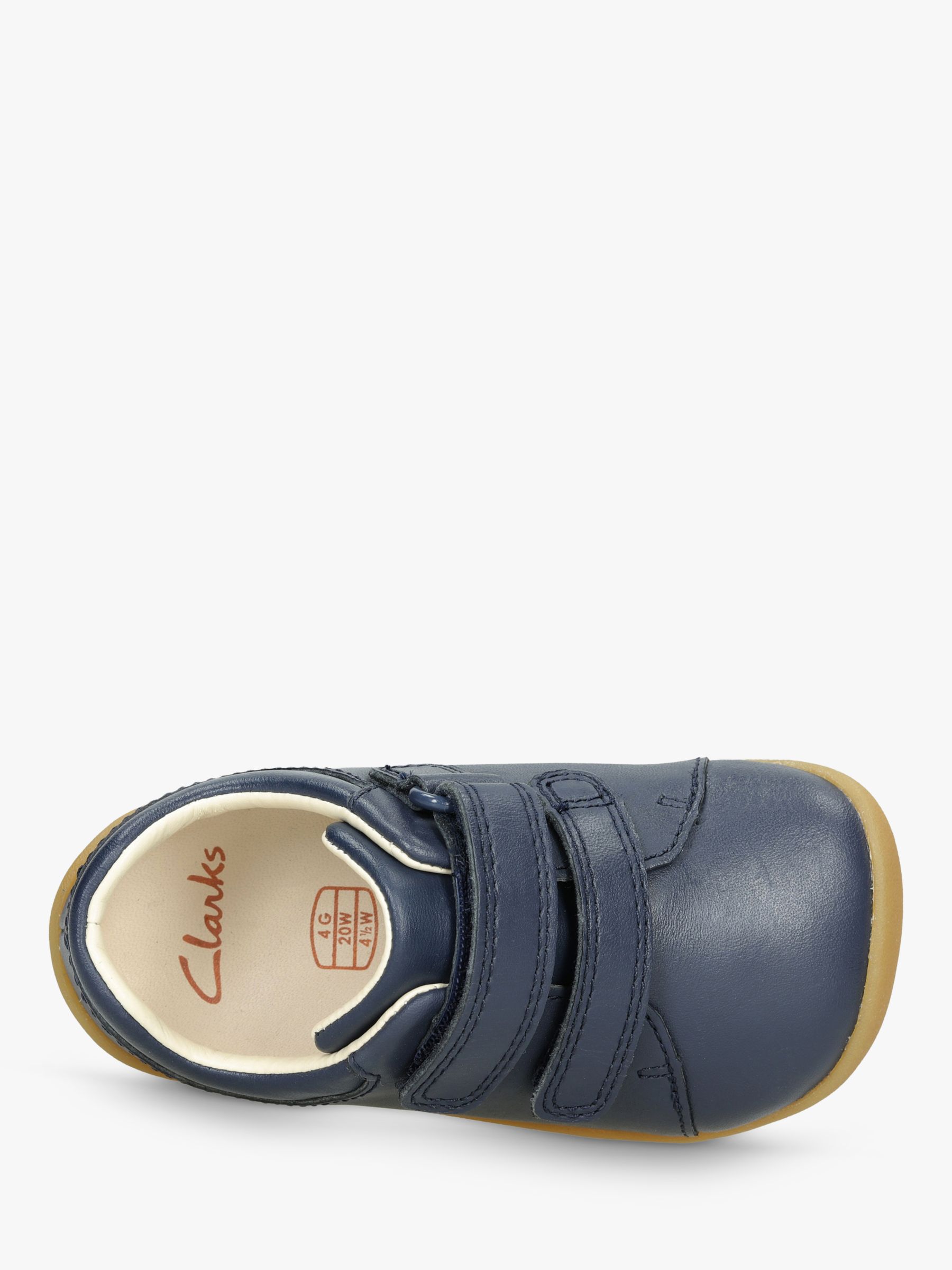 Clarks Roamer Craft Leather Riptape Shoes, Navy at John Lewis Partners