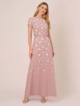 Adrianna Papell 3D Beaded Maxi Dress, Dusted Petal/Ivory