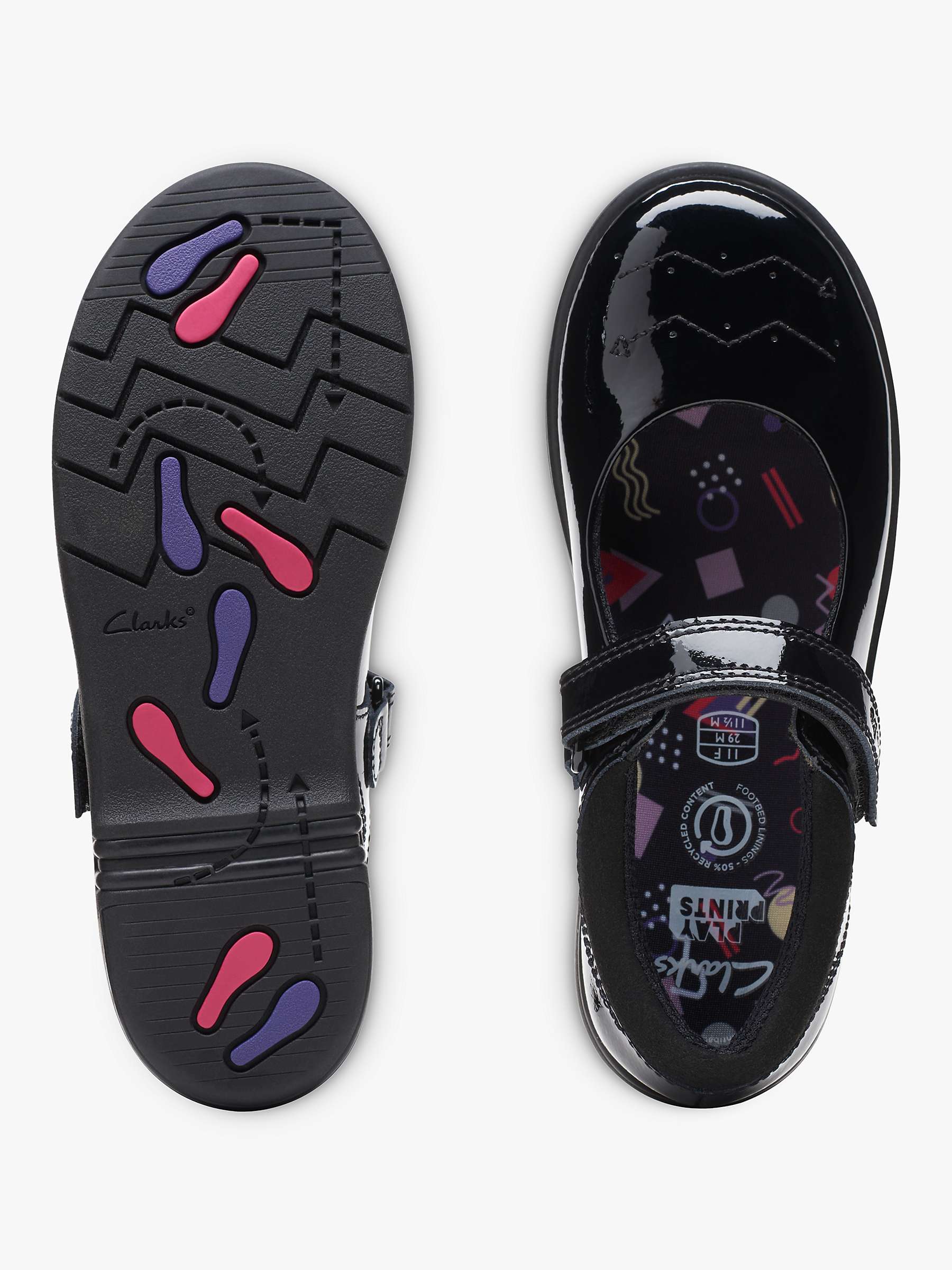 Buy Clarks Kids' Jazzy Jig School Shoes, Black Patent Online at johnlewis.com
