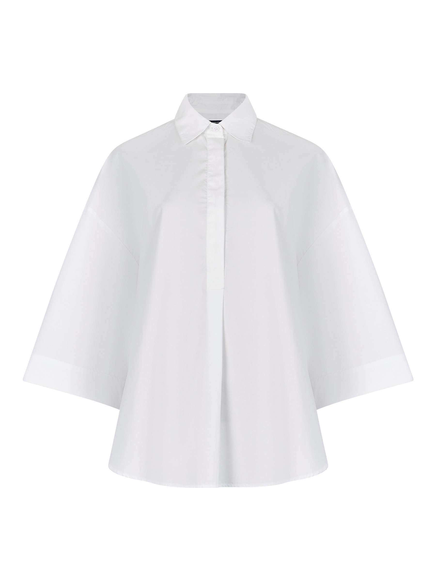 Buy French Connection Rhodes Poplin Blouse, Linen White Online at johnlewis.com