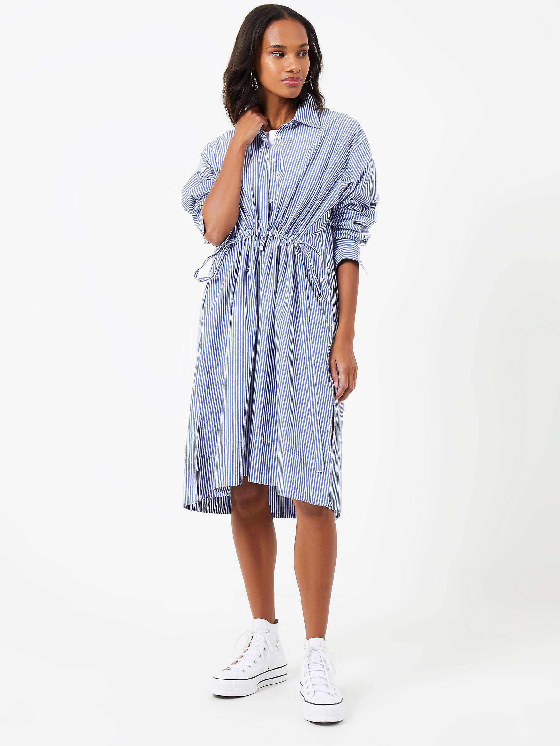 Buy French Connection Rhodes Stripe Shirt Dress, Blue/White Online at johnlewis.com