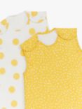 John Lewis ANYDAY Spots Baby Sleeping Bag, 1 Tog, Pack of 2, Yellow/White